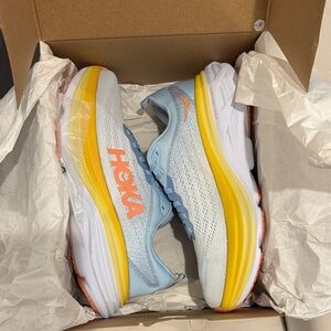 Hoka Women's Blue and Yellow Athletic Shoes